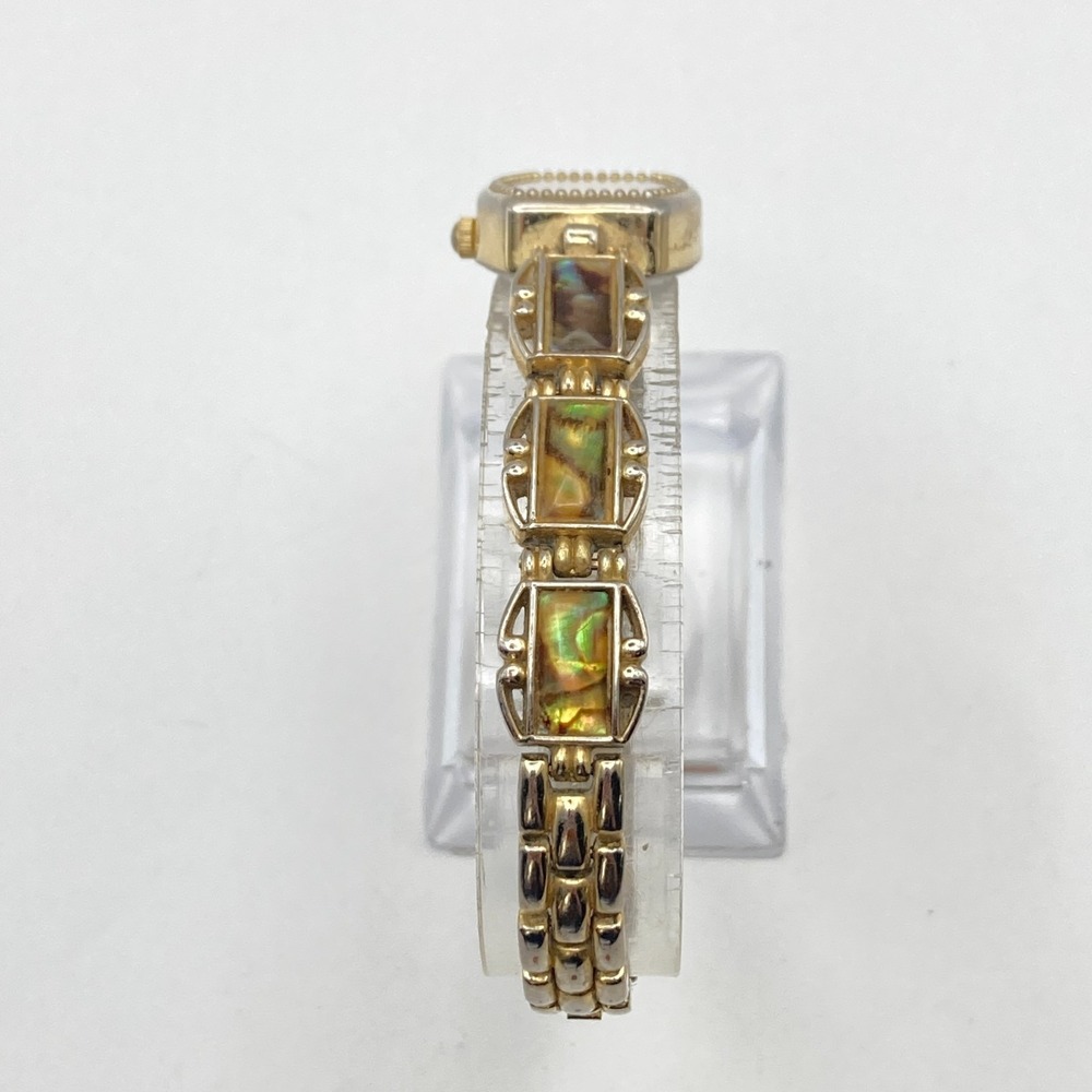 Abalone Women's Watch 19mm Gold Tone MOP Dial w/Extender New Battery 7.25" - Picture 7 of 16